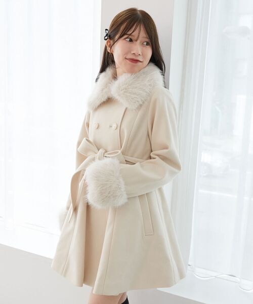 MAJESTIC LEGON / マジェスティックレゴン その他アウター | マルチwayフェイクファーカラーフレアコート | 詳細6