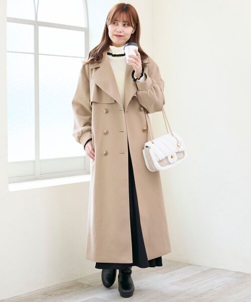 MAJESTIC LEGON / マジェスティックレゴン その他アウター | レディロングチェスターコート(ベージュ)