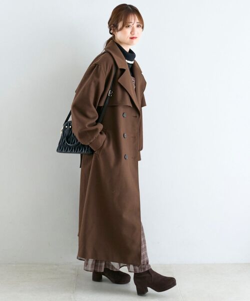 MAJESTIC LEGON / マジェスティックレゴン その他アウター | レディロングチェスターコート(ブラウン)