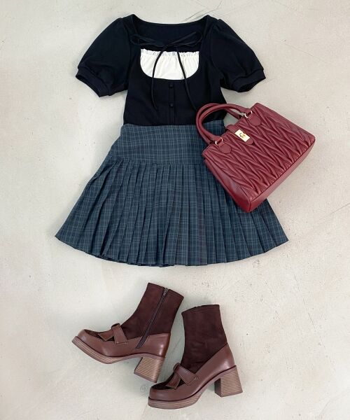 MAJESTIC LEGON / マジェスティックレゴン ブーツ(ショート丈) | リボンローファーコンビブーツ | 詳細11