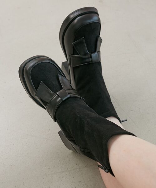MAJESTIC LEGON / マジェスティックレゴン ブーツ(ショート丈) | リボンローファーコンビブーツ | 詳細22