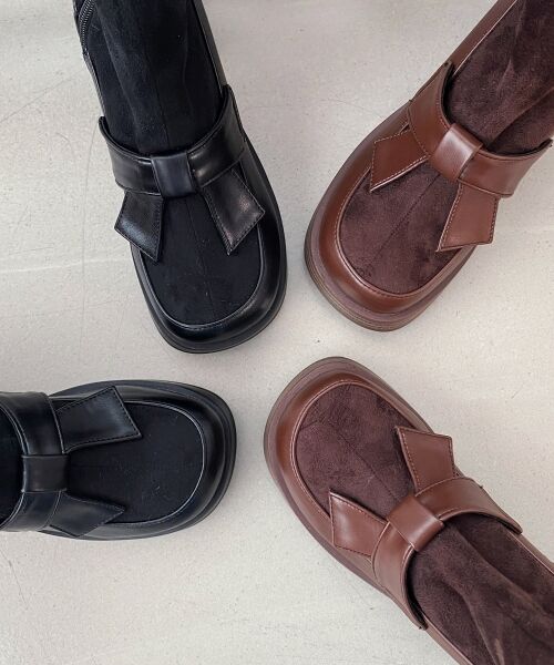 MAJESTIC LEGON / マジェスティックレゴン ブーツ(ショート丈) | リボンローファーコンビブーツ | 詳細28