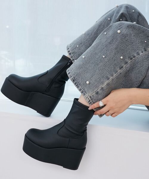 MAJESTIC LEGON / マジェスティックレゴン ブーツ(ショート丈) | 厚底ストレッチショートブーツ | 詳細25