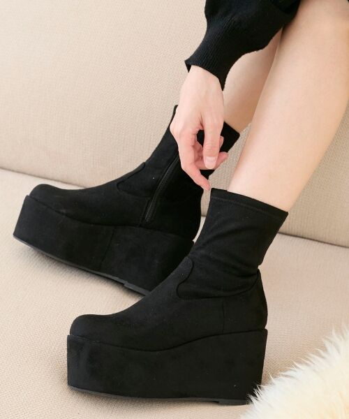 MAJESTIC LEGON / マジェスティックレゴン ブーツ(ショート丈) | 厚底ストレッチショートブーツ | 詳細30