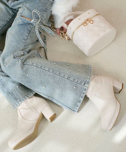 MAJESTIC LEGON / マジェスティックレゴン ブーツ(ショート丈) | ☆フカフカヒールストレッチブーツ | 詳細2