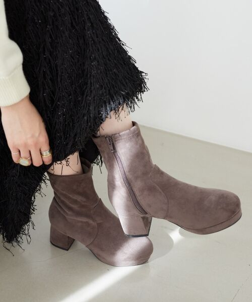 MAJESTIC LEGON / マジェスティックレゴン ブーツ(ショート丈) | ☆フカフカヒールストレッチブーツ | 詳細25