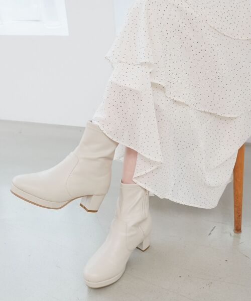 MAJESTIC LEGON / マジェスティックレゴン ブーツ(ショート丈) | ☆フカフカヒールストレッチブーツ | 詳細5