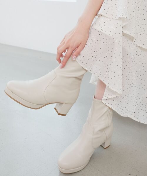 MAJESTIC LEGON / マジェスティックレゴン ブーツ(ショート丈) | ☆フカフカヒールストレッチブーツ | 詳細6