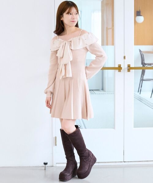 MAJESTIC LEGON / マジェスティックレゴン ブーツ(ロング丈) | バックリボン厚底ロングブーツ | 詳細1