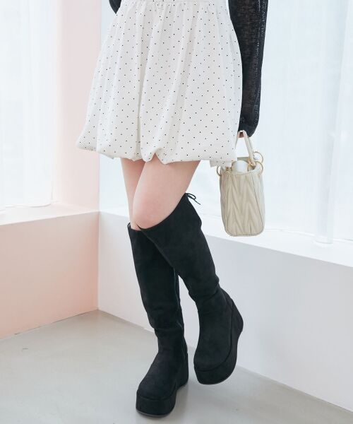 MAJESTIC LEGON / マジェスティックレゴン ブーツ(ロング丈) | バックリボン厚底ロングブーツ | 詳細11