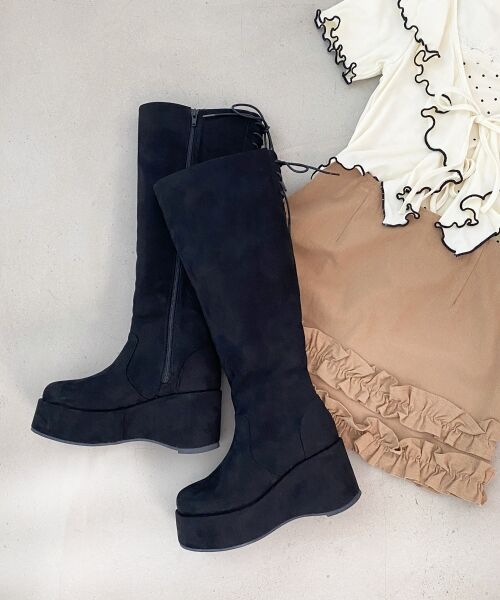 MAJESTIC LEGON / マジェスティックレゴン ブーツ(ロング丈) | バックリボン厚底ロングブーツ | 詳細14