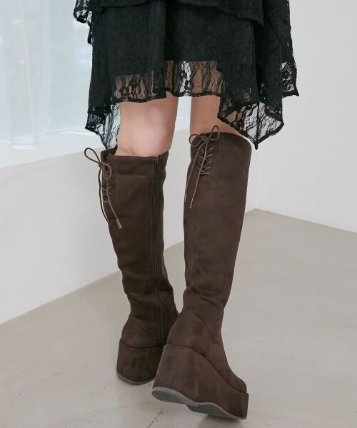 MAJESTIC LEGON / マジェスティックレゴン ブーツ(ロング丈) | バックリボン厚底ロングブーツ | 詳細4