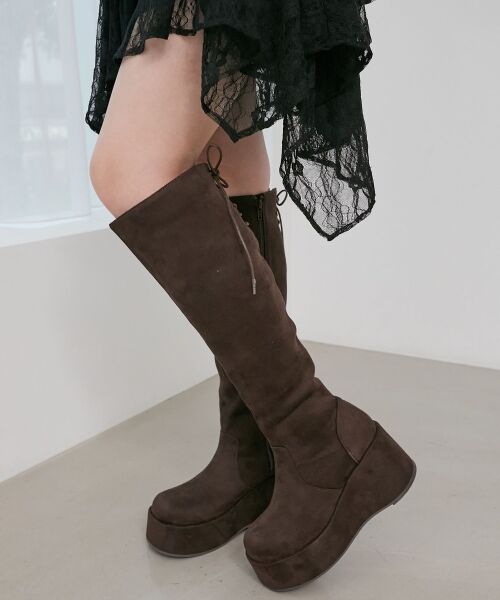 MAJESTIC LEGON / マジェスティックレゴン ブーツ(ロング丈) | バックリボン厚底ロングブーツ | 詳細6