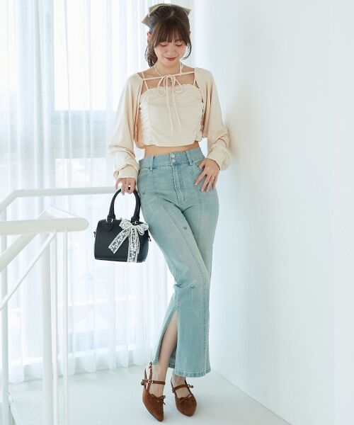 MAJESTIC LEGON / マジェスティックレゴン その他トップス | ラインストーンキャミ＆ボレロセット | 詳細11