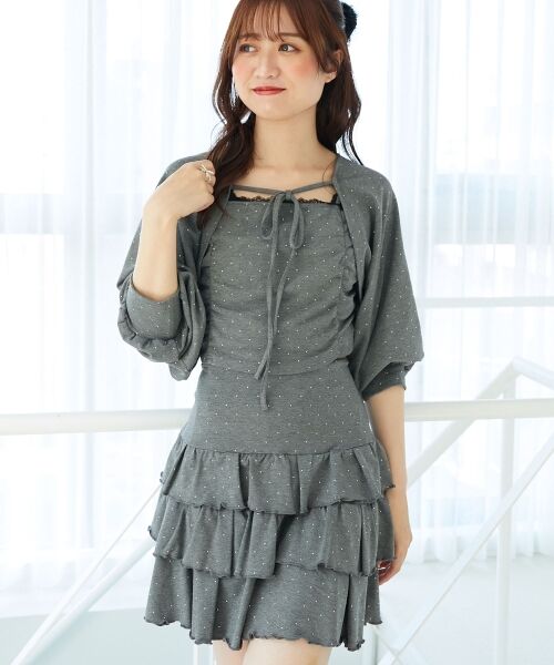 MAJESTIC LEGON / マジェスティックレゴン その他トップス | ラインストーンキャミ＆ボレロセット | 詳細14