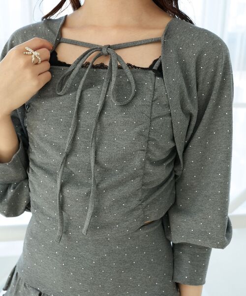 MAJESTIC LEGON / マジェスティックレゴン その他トップス | ラインストーンキャミ＆ボレロセット | 詳細16