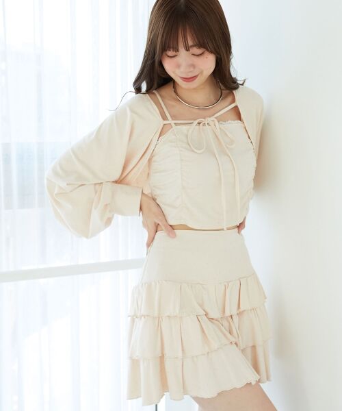 MAJESTIC LEGON / マジェスティックレゴン その他トップス | ラインストーンキャミ＆ボレロセット | 詳細8