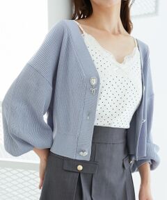 MAJESTIC LEGON / マジェスティックレゴン カーディガン・ボレロ | リボンチャームボタンカーディガン