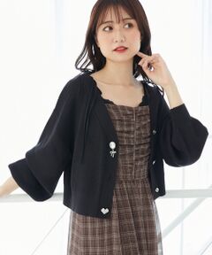 MAJESTIC LEGON / マジェスティックレゴン カーディガン・ボレロ | リボンチャームボタンカーディガン