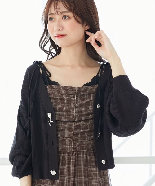 MAJESTIC LEGON / マジェスティックレゴン カーディガン・ボレロ | リボンチャームボタンカーディガン | 詳細25