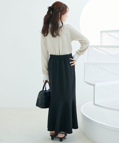 MAJESTIC LEGON / マジェスティックレゴン ニット・セーター | デコルテオープンバイカラー襟ニット | 詳細10