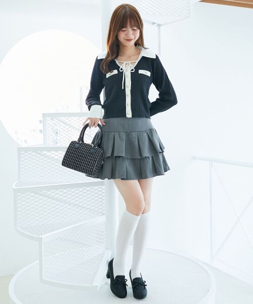 MAJESTIC LEGON / マジェスティックレゴン ニット・セーター | デコルテオープンバイカラー襟ニット | 詳細27