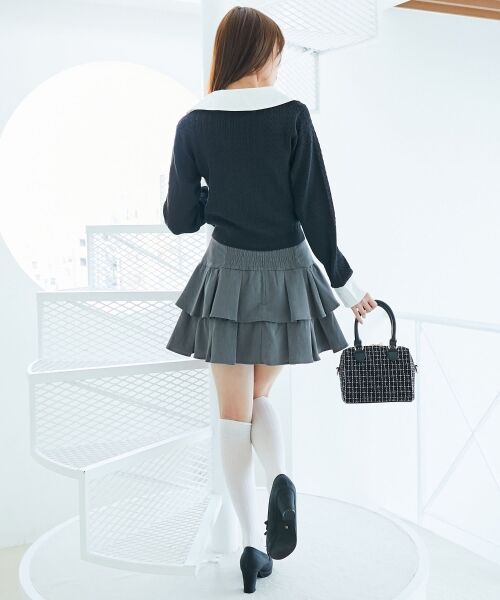 MAJESTIC LEGON / マジェスティックレゴン ニット・セーター | デコルテオープンバイカラー襟ニット | 詳細29