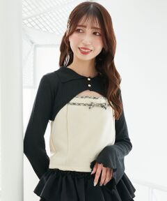 MAJESTIC LEGON / マジェスティックレゴン ニット・セーター | バイカラーキャミ＆ショートボレロセット