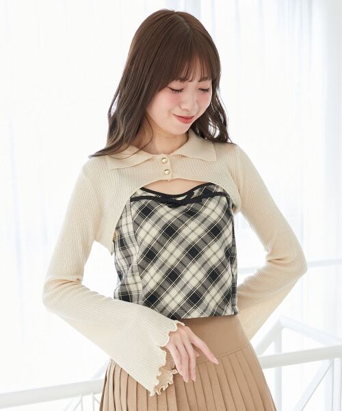 MAJESTIC LEGON / マジェスティックレゴン ニット・セーター | バイカラーキャミ＆ショートボレロセット | 詳細13