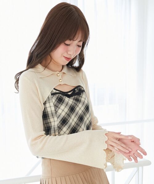 MAJESTIC LEGON / マジェスティックレゴン ニット・セーター | バイカラーキャミ＆ショートボレロセット | 詳細14