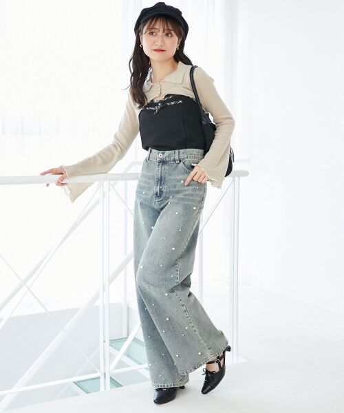 MAJESTIC LEGON / マジェスティックレゴン ニット・セーター | バイカラーキャミ＆ショートボレロセット | 詳細20