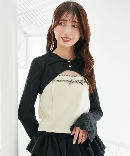 MAJESTIC LEGON / マジェスティックレゴン ニット・セーター | バイカラーキャミ＆ショートボレロセット | 詳細28