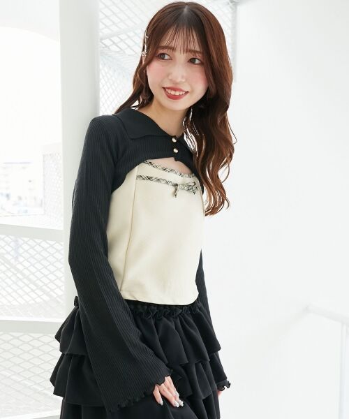 MAJESTIC LEGON / マジェスティックレゴン ニット・セーター | バイカラーキャミ＆ショートボレロセット | 詳細29