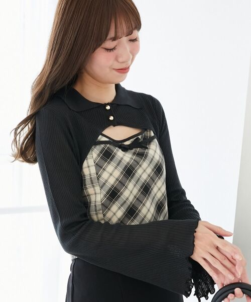 MAJESTIC LEGON / マジェスティックレゴン ニット・セーター | バイカラーキャミ＆ショートボレロセット | 詳細6