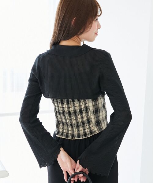 MAJESTIC LEGON / マジェスティックレゴン ニット・セーター | バイカラーキャミ＆ショートボレロセット | 詳細7