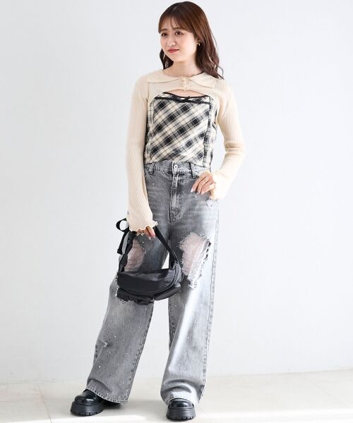 MAJESTIC LEGON / マジェスティックレゴン ニット・セーター | バイカラーキャミ＆ショートボレロセット | 詳細9