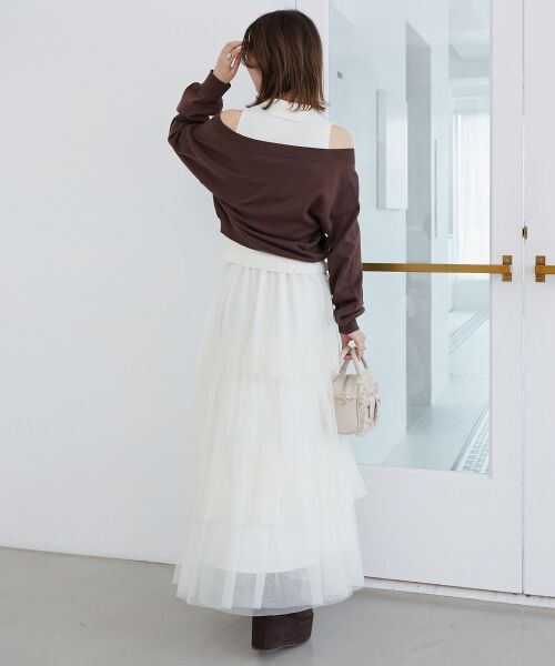 MAJESTIC LEGON / マジェスティックレゴン ニット・セーター | 襟付ノースリニットセットオフショルニット | 詳細10