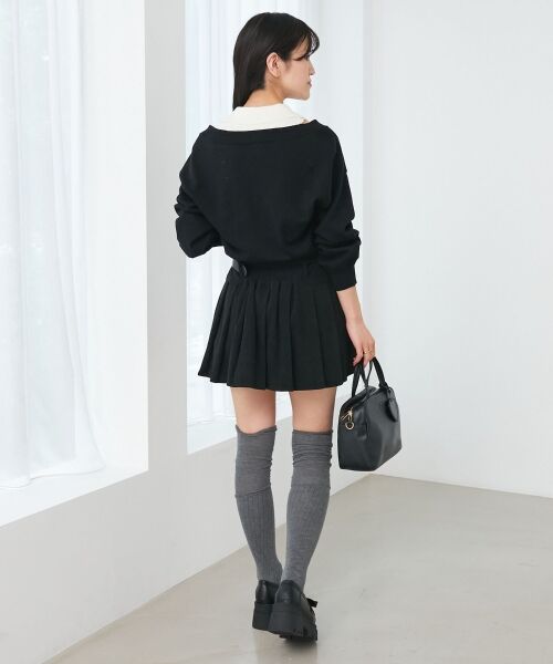 MAJESTIC LEGON / マジェスティックレゴン ニット・セーター | 襟付ノースリニットセットオフショルニット | 詳細17