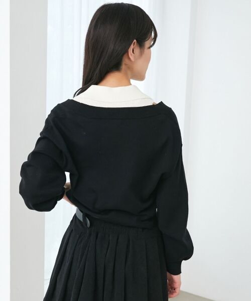 MAJESTIC LEGON / マジェスティックレゴン ニット・セーター | 襟付ノースリニットセットオフショルニット | 詳細20