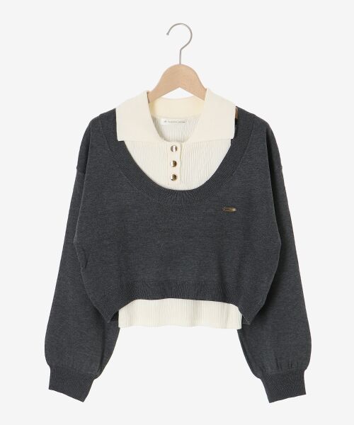 MAJESTIC LEGON / マジェスティックレゴン ニット・セーター | 襟付ノースリニットセットオフショルニット | 詳細23