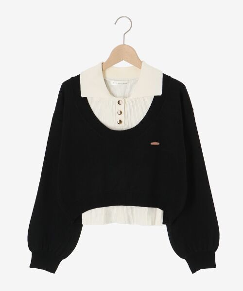 MAJESTIC LEGON / マジェスティックレゴン ニット・セーター | 襟付ノースリニットセットオフショルニット | 詳細24