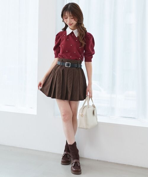 MAJESTIC LEGON / マジェスティックレゴン ニット・セーター | 2way襟付きビジューニット | 詳細15