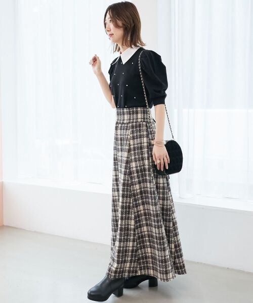 MAJESTIC LEGON / マジェスティックレゴン ニット・セーター | 2way襟付きビジューニット | 詳細23