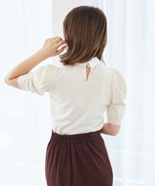 MAJESTIC LEGON / マジェスティックレゴン ニット・セーター | 2way襟付きビジューニット | 詳細6