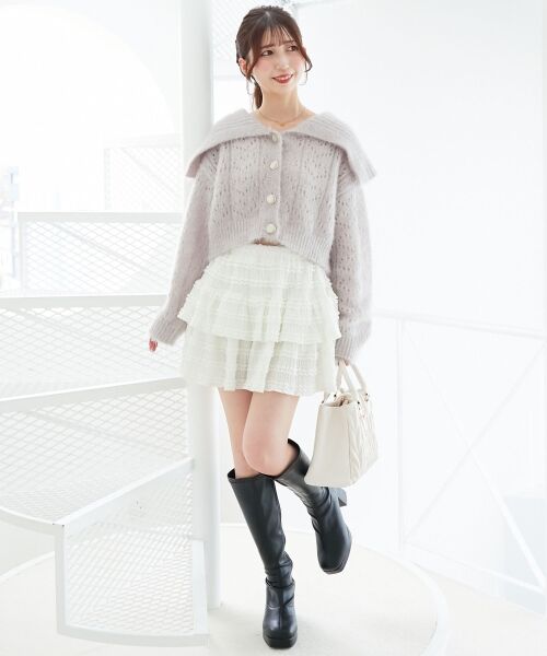 MAJESTIC LEGON / マジェスティックレゴン カーディガン・ボレロ | キラフワビッグカラーハートカーデ | 詳細14