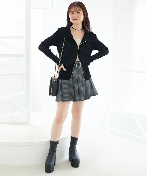 MAJESTIC LEGON / マジェスティックレゴン ニット・セーター | キラキラモールダブルジップニット | 詳細1