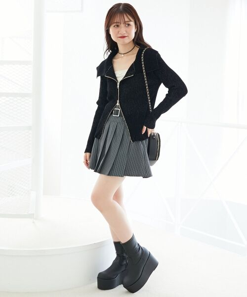 MAJESTIC LEGON / マジェスティックレゴン ニット・セーター | キラキラモールダブルジップニット | 詳細2