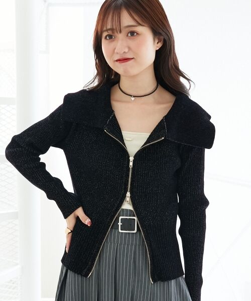 MAJESTIC LEGON / マジェスティックレゴン ニット・セーター | キラキラモールダブルジップニット | 詳細4