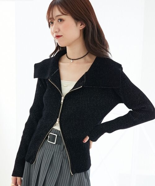 MAJESTIC LEGON / マジェスティックレゴン ニット・セーター | キラキラモールダブルジップニット | 詳細5