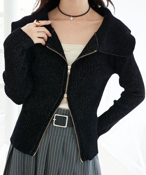 MAJESTIC LEGON / マジェスティックレゴン ニット・セーター | キラキラモールダブルジップニット | 詳細7